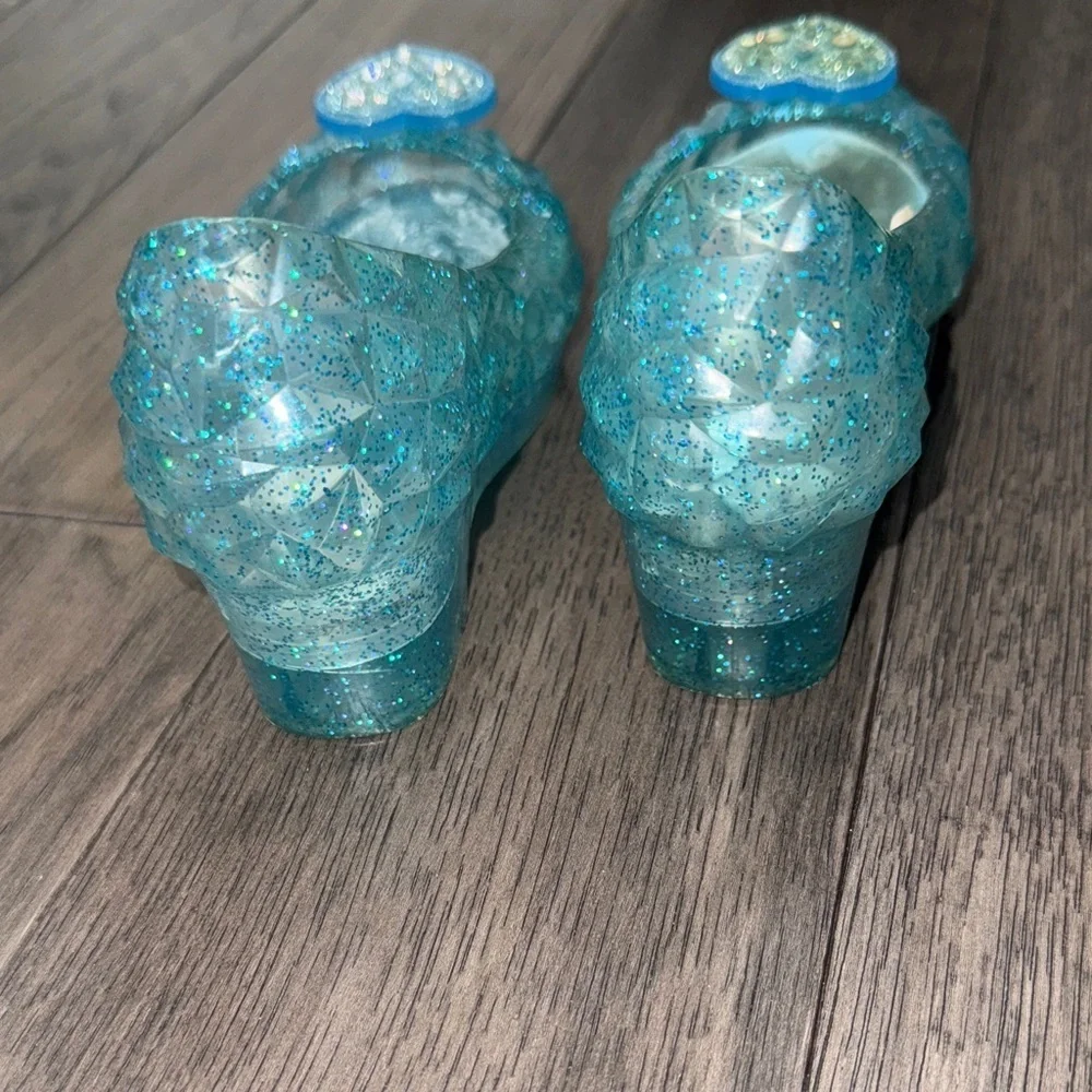 Sparkling glitter light up Blue princess Cinderella Shoes